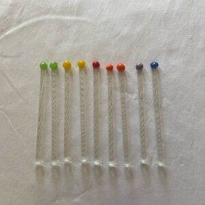 (9) Vintage MCM glass cocktail sticks